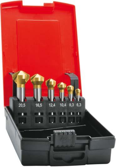 Jeu de fraises coniques HSS TiN 120° 6,3-20,5mm 