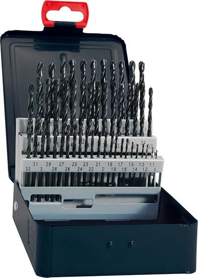 Jeu de forets hélicoïdauxDIN338 HSS laminé type N 1-10mm 