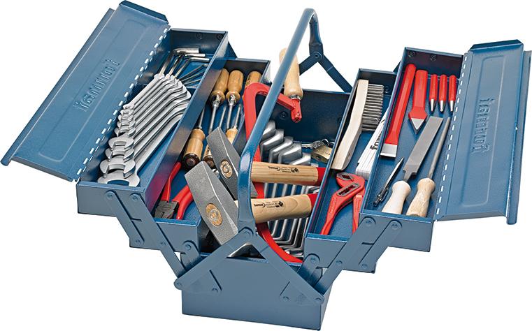 Jeu d'outils Ajusteur 56pièces dans une malletteentôle d'acier 