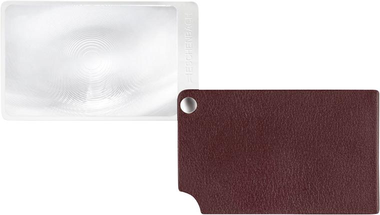 Loupe carte bancaire rouge visoPOCKET 2,5x cuir 