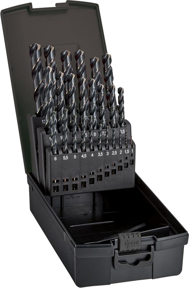 Jeu de forets hélicoïdauxDIN338 HSS bronce 1,0-10 ,5mm + forets pour avant-trous 