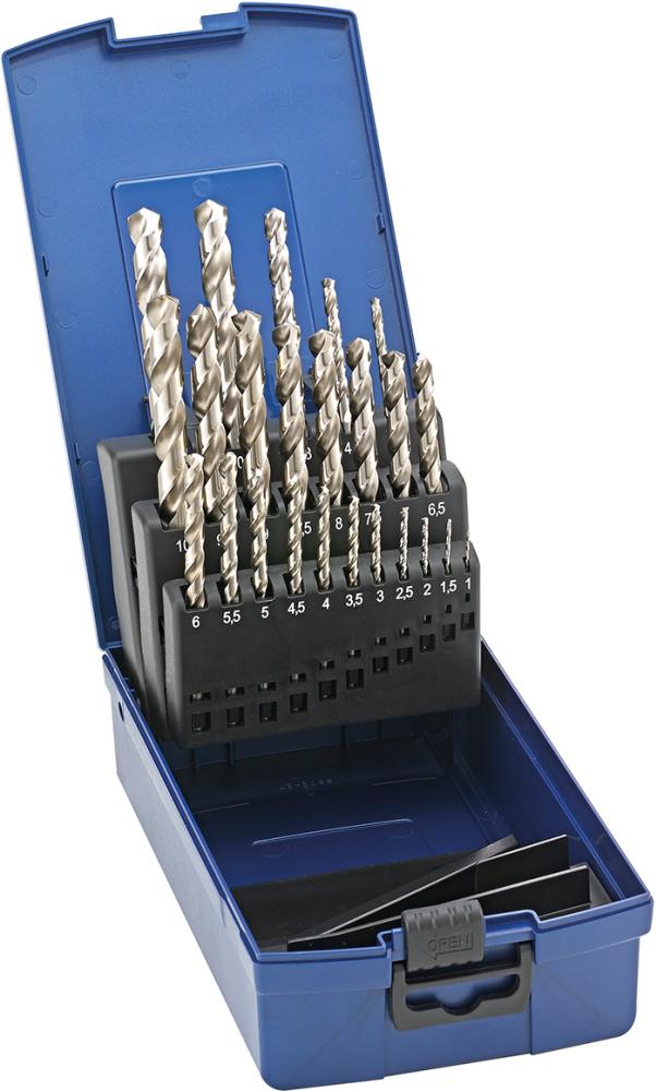 Jeu de forets hélicoïdauxDIN338 HSSE rectifié typ e N 1-10,5mm 