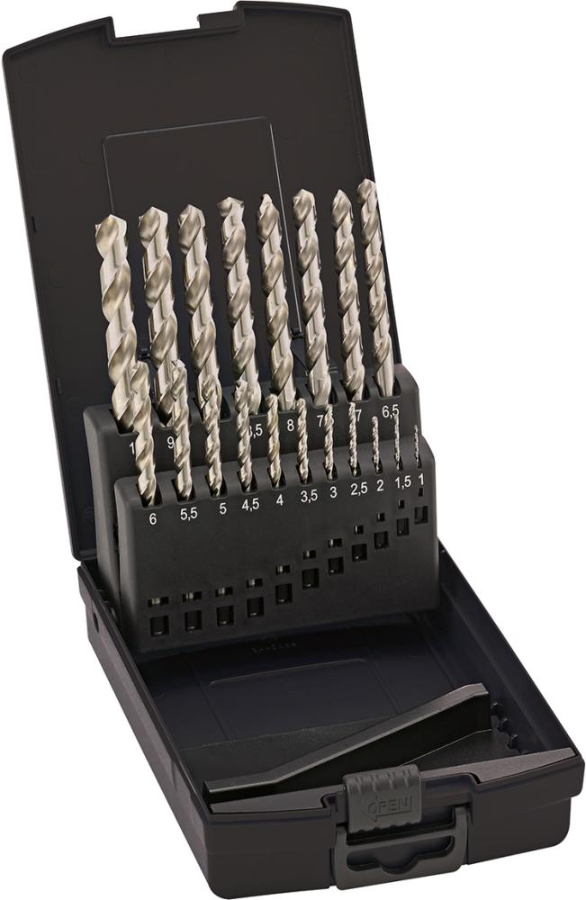 Jeu de forets hélicoïdauxDIN338 HSSE rectifié typ e N 1-10mm 