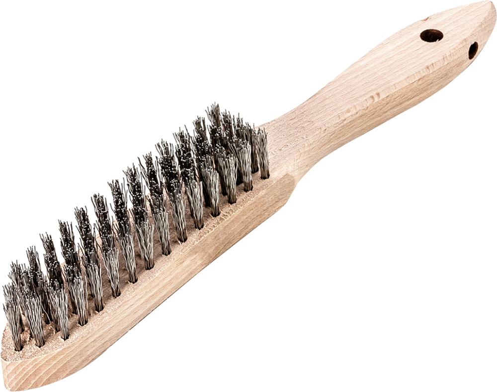 Brosse manuelle mét. inoxlisse 0,35mm 5 rangées 