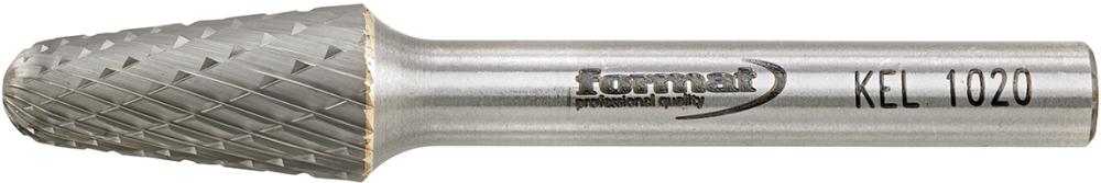 Fraise sur tige carbure forme conique bout arrondi1020 C 6mm 10x20mm 