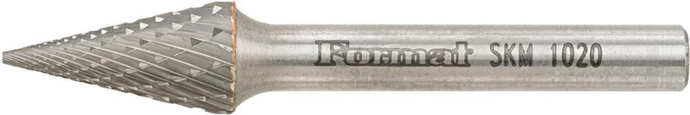 Fraise sur tige carbure forme conique bout pointu 1020 C 6mm 10x20mm 