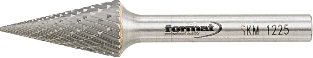 Fraise sur tige carbure forme conique bout pointu 1225 C 6mm 12x25mm 