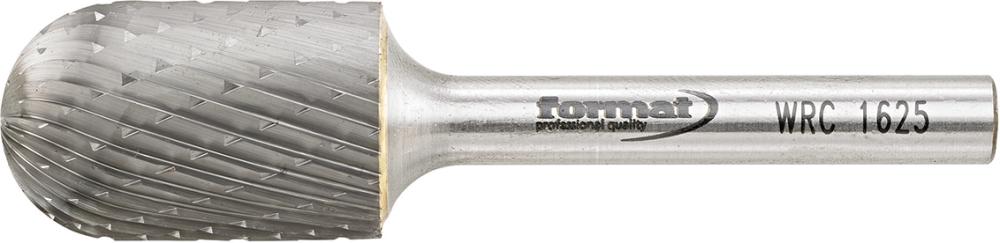 Fraise sur tige carbure forme cyl. bout arrondi 1625 C 6mm 16x25mm 