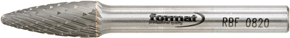 Fraise sur tige carbure forme ogive bout rond 0820C 6mm 8x20mm 