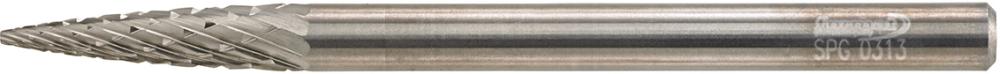 Mini-fraise sur tige carbure forme ogive bout pointu 0313 C 3mm 3x13mm 