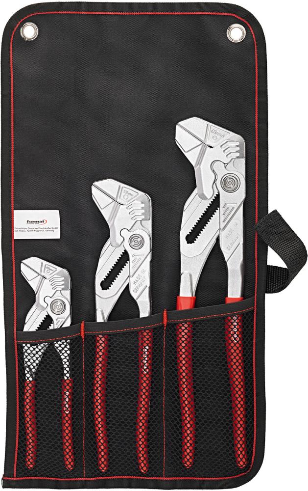 Jeu de pinces-clés 3pcs. 180, 250 et 300mm dans une trousse enroulable 