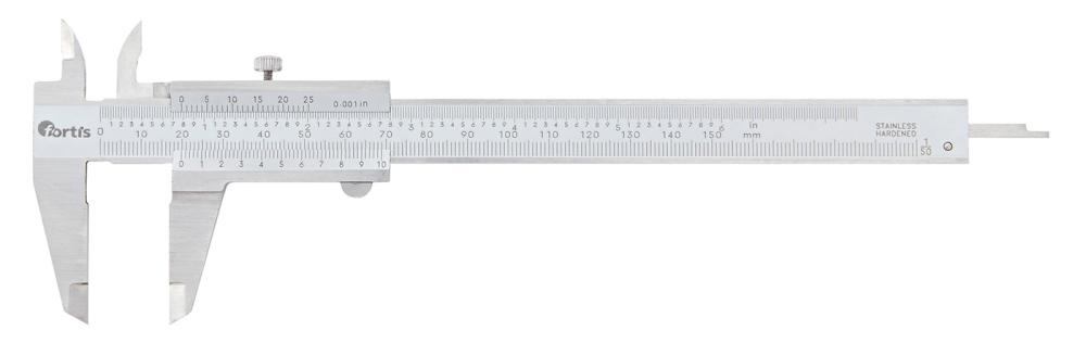 Pied à coulisse de poche vis blocage 150mm 1/50 1/1000 