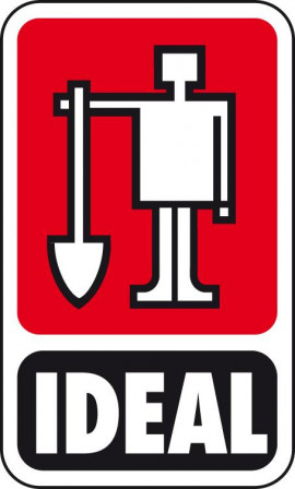 Bêche à mortier noir Manc he foret à gaz, 180 x 230 mm