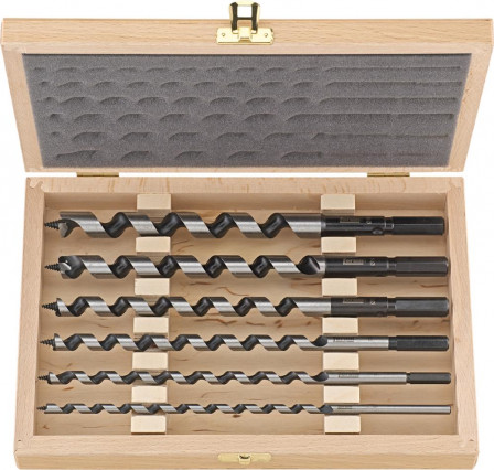 Jeu de forets à bois à simple spirale 650mm 6 clés