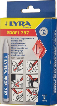 Craie de forestier et de marquage 797 blanc 12 pièces 