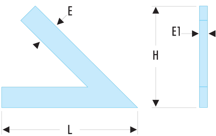 Equerre à chapeau à 45°