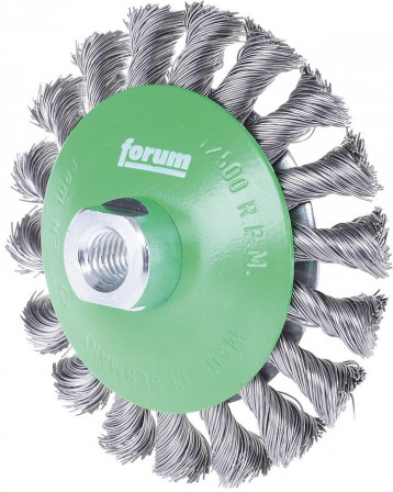 Brosse conique inox. M14 115x0,35mm torsadé 