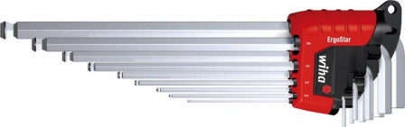 Jeu de clés mâles coudées à tête sphérique 9 pièces 