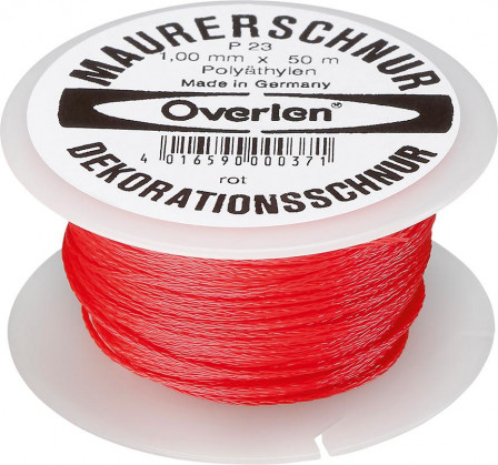 Cordeau de maçon polyéthylène 1mmx50m rouge 