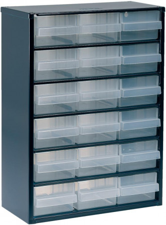 Casier à tiroirs avec 18 charges type 150-02 bleu