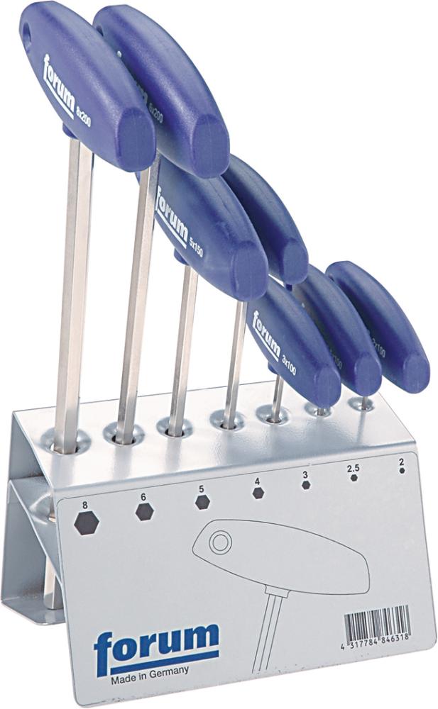 Jeu de clés mâles six pan s 7 pièces poignée T 