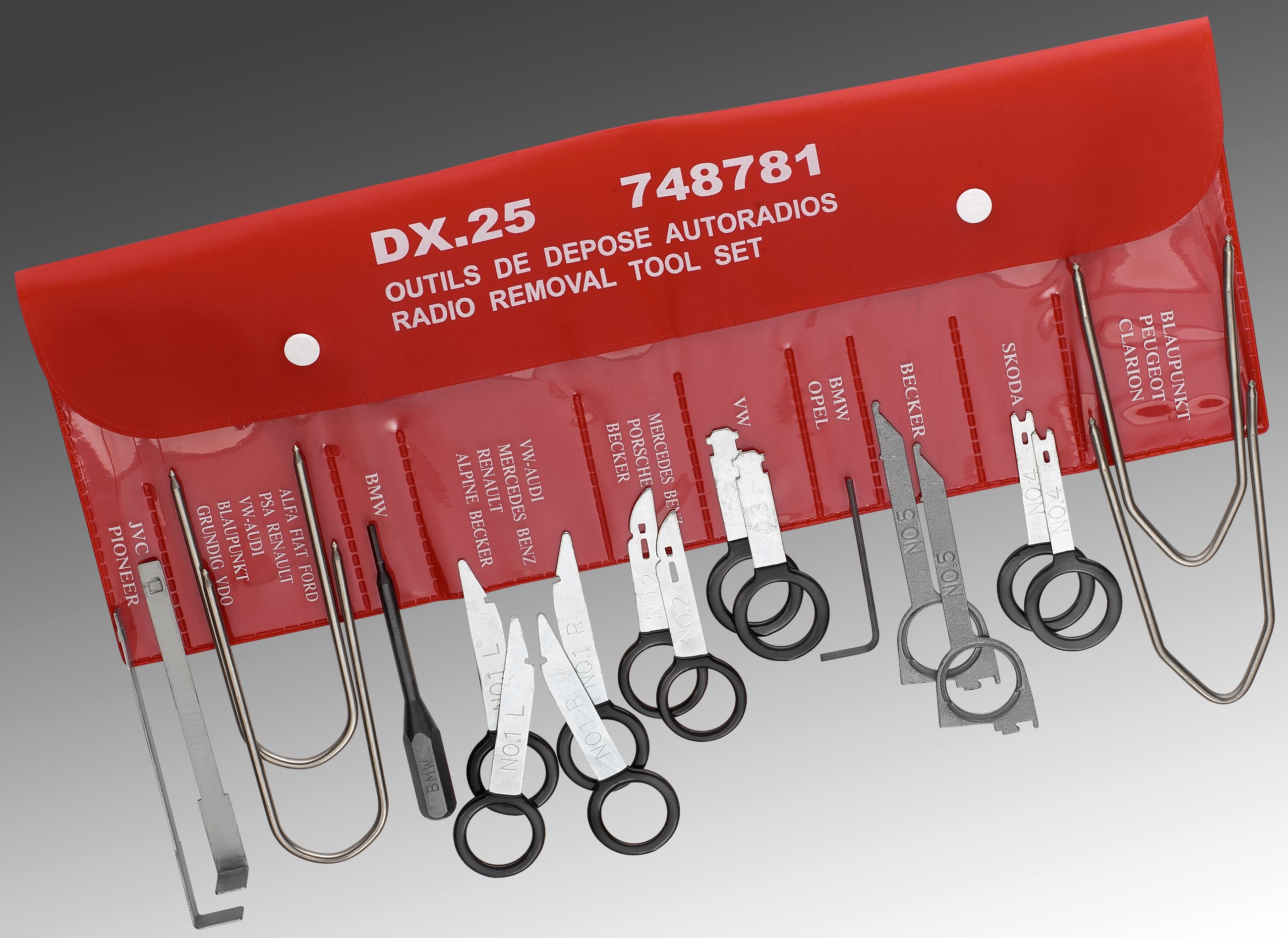 Kit de 20 outils de dépose autoradio