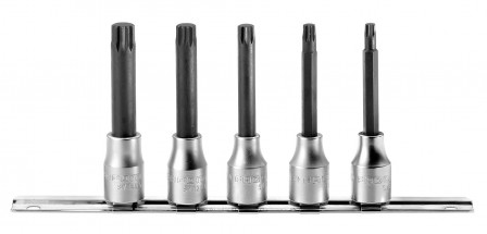 Jeu de 5 douilles tournevis denture multiple XZN carré 1/2