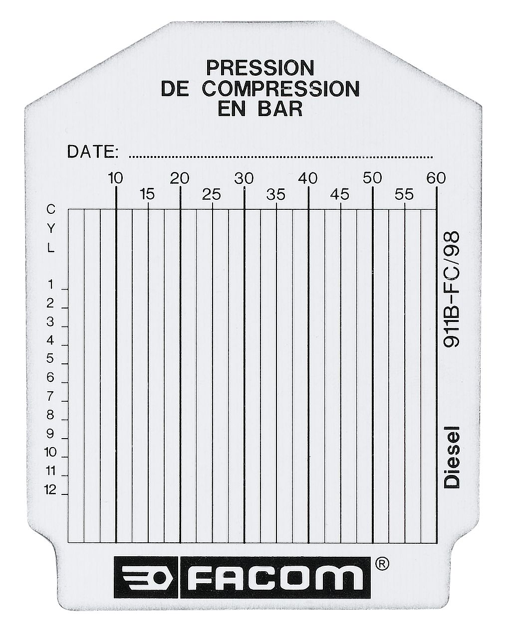Sachet de 100 fiches de contrôle - Diesel
