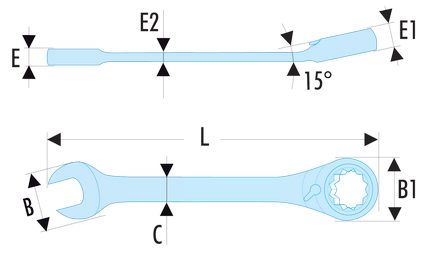Clé mixtes à cliquet métriques