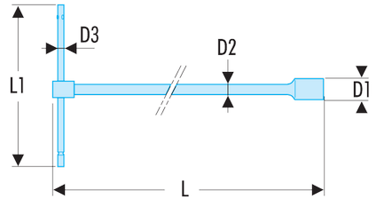 Clés à douille en «&nbsp;T&nbsp;» avec poignée coulissante métriques 13 mm