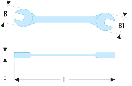 Clé à fourches «&nbsp;micromécanique&nbsp;» têtes inclinées 15° métriques