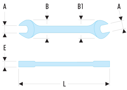 Clé à fourches métriques