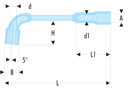 Clé à pipe débouchées forgées 12 pans x 6 pans métriques