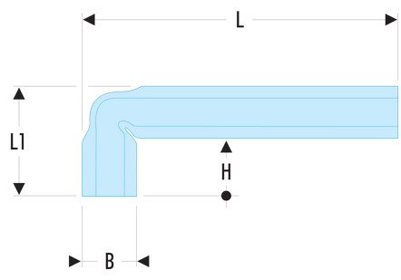 Clé en tube coudées métriques