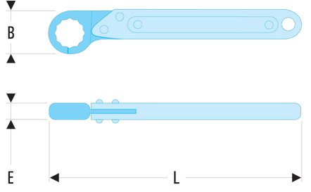 Clé à tuyauter droites avec toile métriques