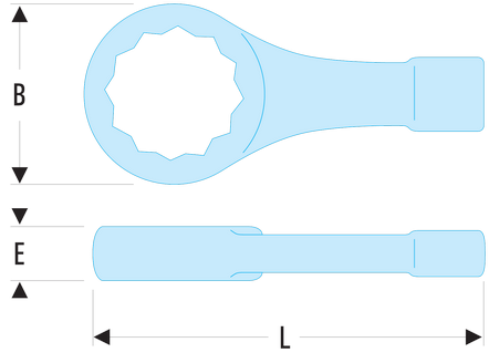 Clé polygonales à frapper métriques