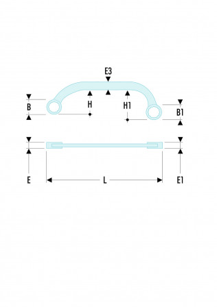 Clé polygonales demi-lune métriques