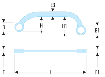 Clé polygonales demi-lune métriques