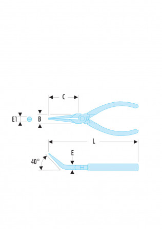 Pince de préhension Micro-Tech® à becs extra-longs coudés