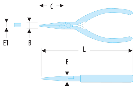 Pince ESD à becs plats effilés