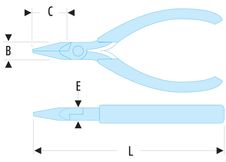 Pince coupante ESD à becs demi-ronds