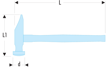 Marteau à garnir tête ronde