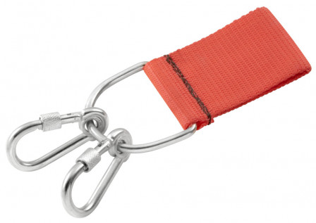 Anneau métal équipé de 2 mousquetons 60 mm en inox à vis - SLS