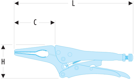 Pince-étau mono-réglage becs longs