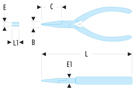 Pince à becs demi-ronds