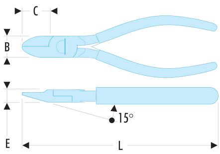 Pince coupantes diagonales pour plastique