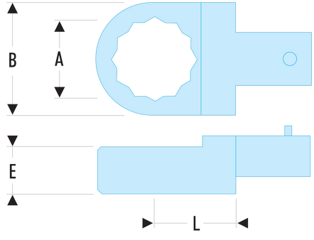 Embout polygonaux métriques - attachement 9 x 12 mm