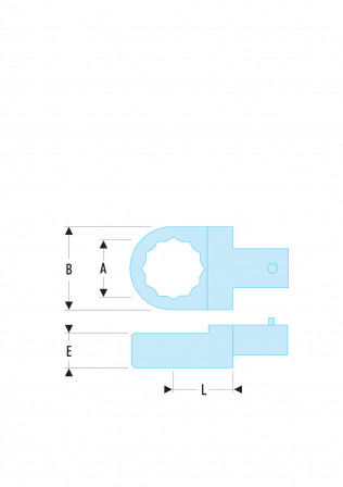 Embout polygonaux - attachement 14 x 18 mm