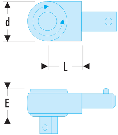 Cliquet compacts - attachement 9 x 12 mm