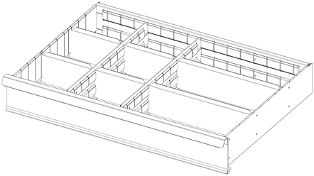 Jeu de 8 cloisons pour tiroir de 125 mm